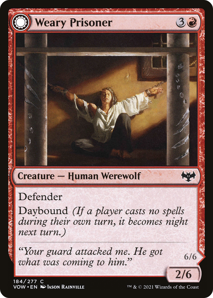 Weary Prisoner // Wrathful Jailbreaker (184) Foil - Innistrad: Crimson Vow