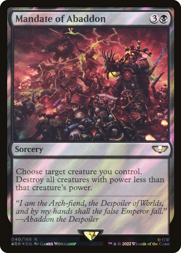 Mandate of Abaddon (40) Surge Foil - Warhammer 40,000 Commander
