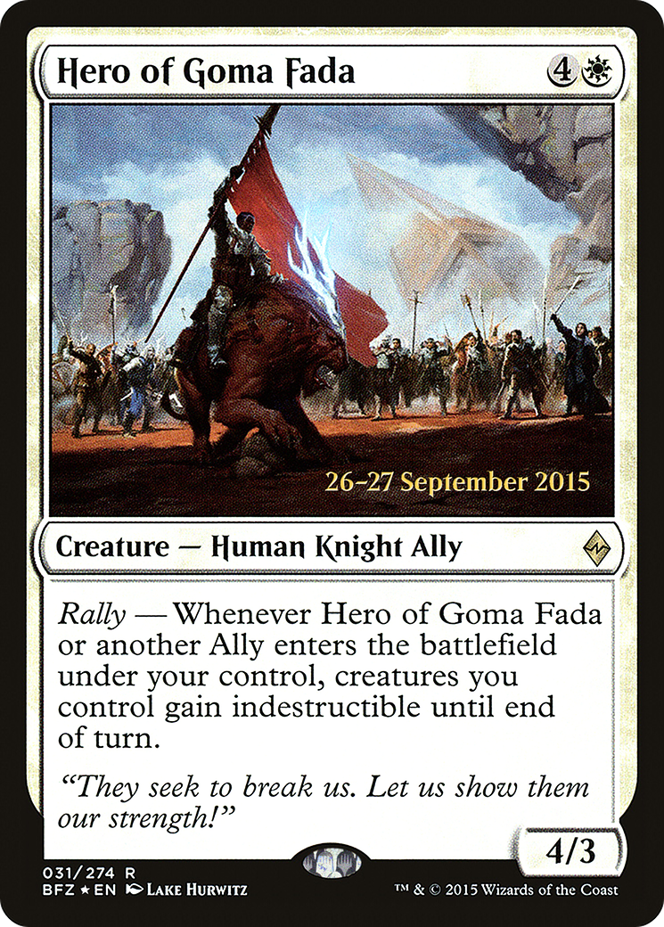 Hero of Goma Fada (31s) Foil - Battle for Zendikar Promos