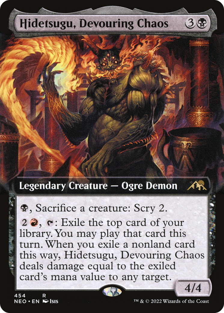Hidetsugu, Devouring Chaos (Extended Art) (454) Foil - Kamigawa: Neon Dynasty