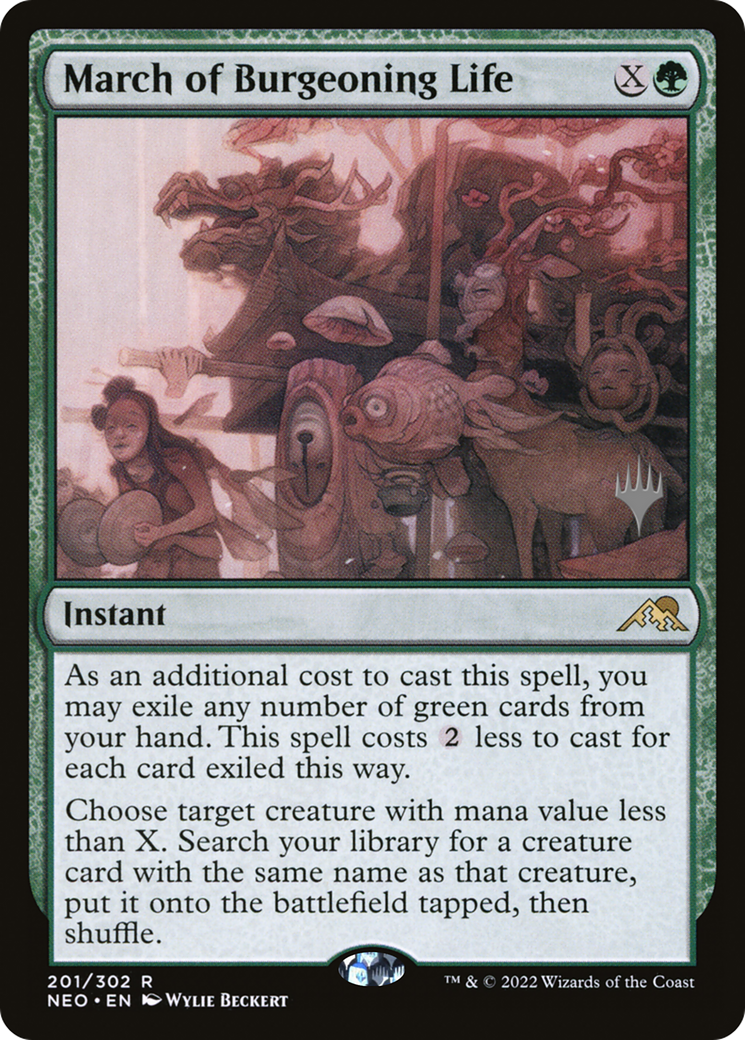 March of Burgeoning Life (201) Foil - Kamigawa: Neon Dynasty Promos