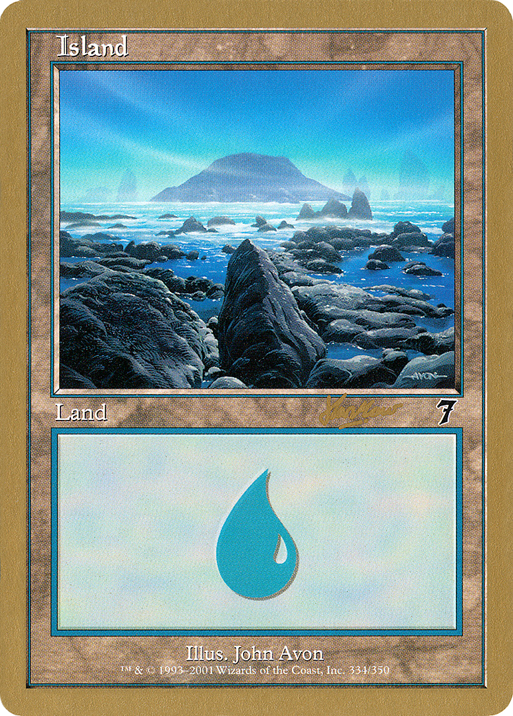 Island (334) - 2002 Sim Han How (7ED) (Retro) - World Championship Decks 2002