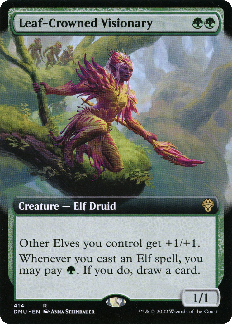 Leaf-Crowned Visionary (Extended Art) (414) Foil - Dominaria United