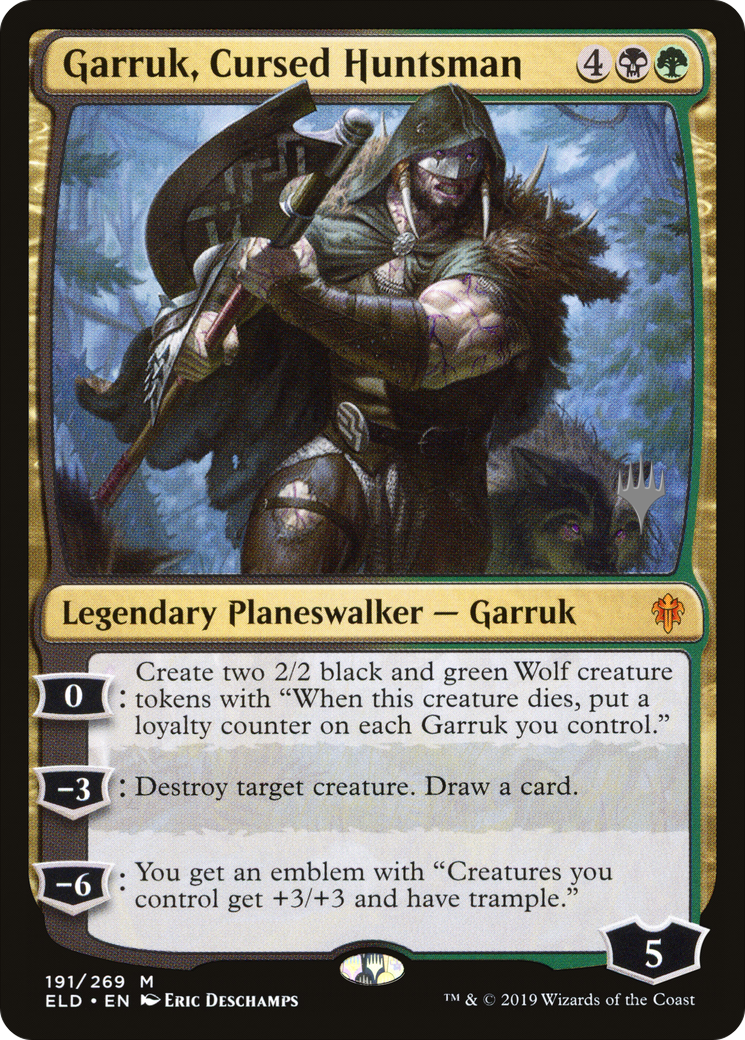 Garruk, Cursed Huntsman (191p) Foil - Throne of Eldraine Promos