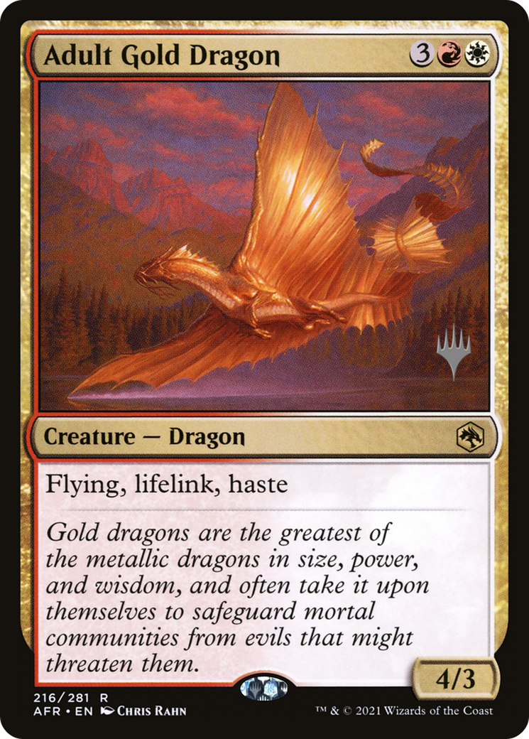 Adult Gold Dragon (216p) Foil - Adventures in the Forgotten Realms Promos