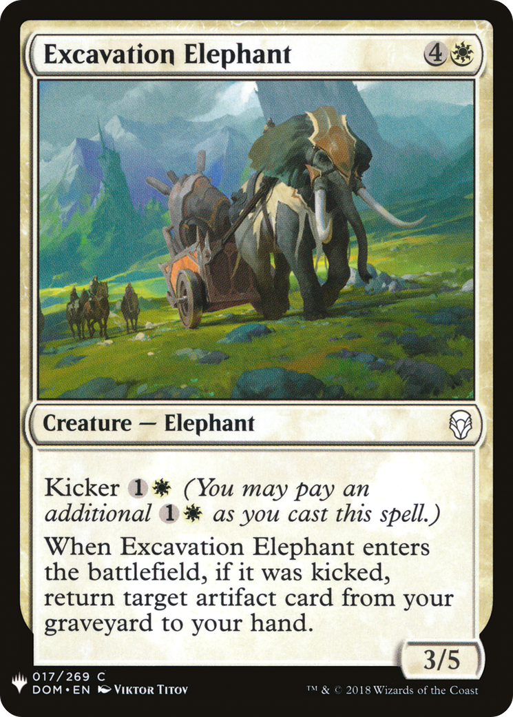 Excavation Elephant (DOM-17) - The List