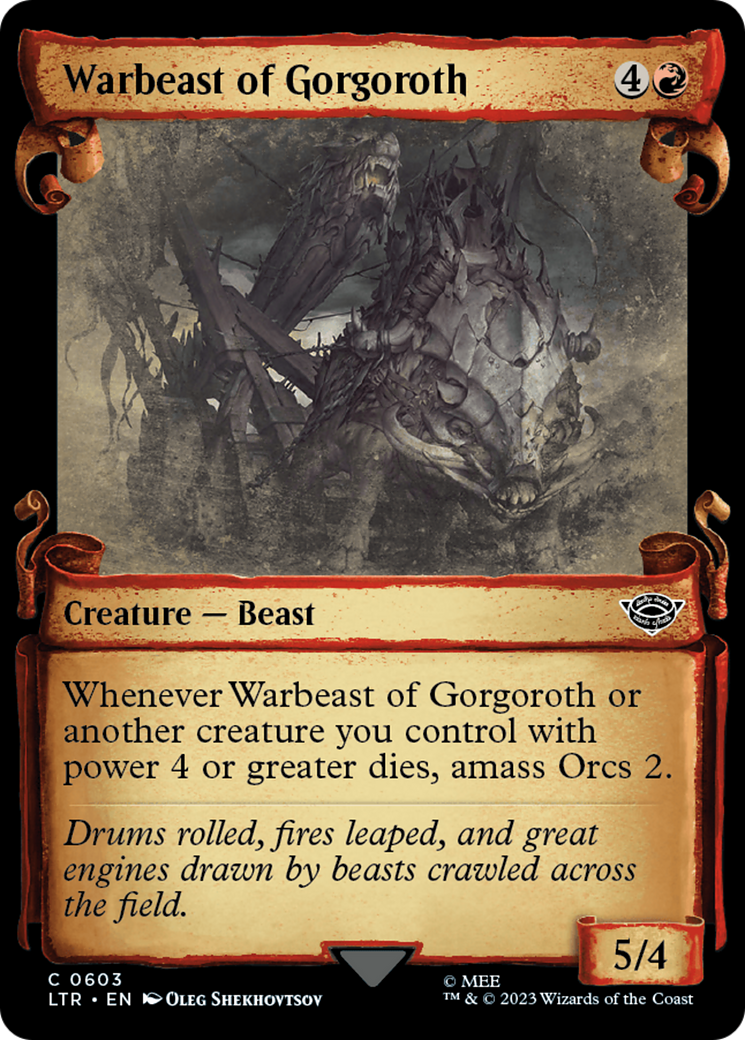 Warbeast of Gorgoroth (Showcase Scrolls) (Showcase) (603) Foil - The Lord of the Rings: Tales of Middle-earth