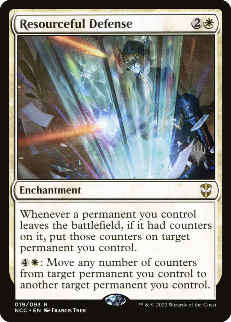 Resourceful Defense (019) Foil - New Capenna Commander Promos