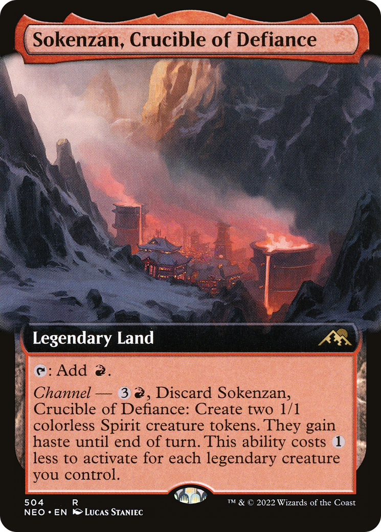 Sokenzan, Crucible of Defiance (Extended Art) (504) Foil - Kamigawa: Neon Dynasty