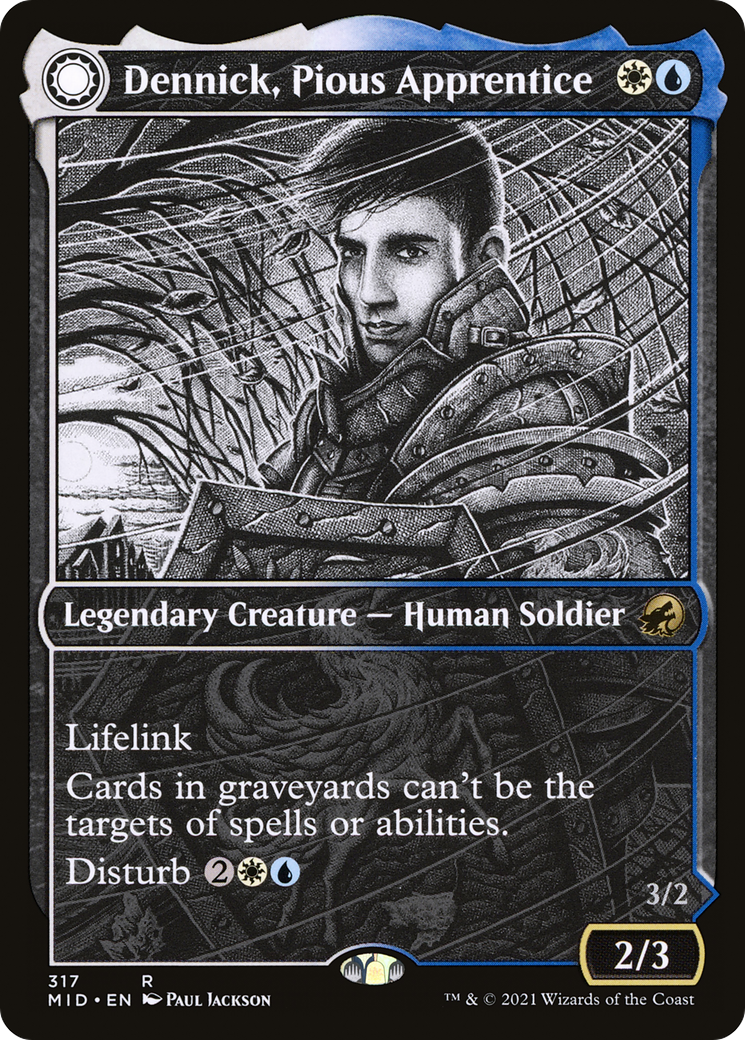 Dennick, Pious Apprentice // Dennick, Pious Apparition (Showcase) (317) Foil - Innistrad: Midnight Hunt