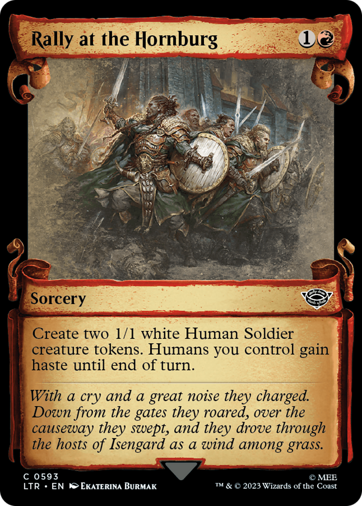 Rally at the Hornburg (Showcase Scrolls) (Showcase) (593) Foil - The Lord of the Rings: Tales of Middle-earth