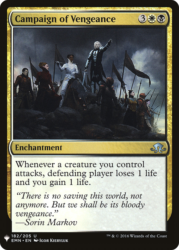 Campaign of Vengeance (EMN-182) - The List