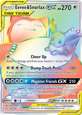 Eevee & Snorlax GX (191) Holofoil - Team Up