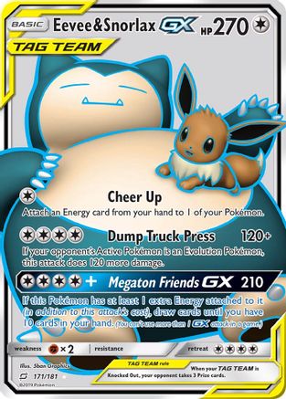 Eevee & Snorlax GX (Full Art) (171) Holofoil - Team Up