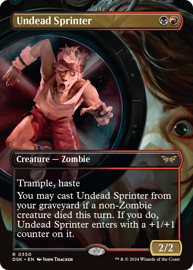 Undead Sprinter (Borderless) (350) Foil - Duskmourn: House of Horror