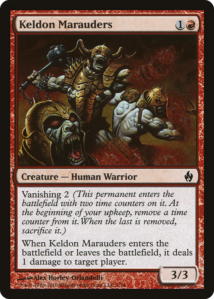 Keldon Marauders (007) Foil - Premium Deck Series: Fire and Lightning