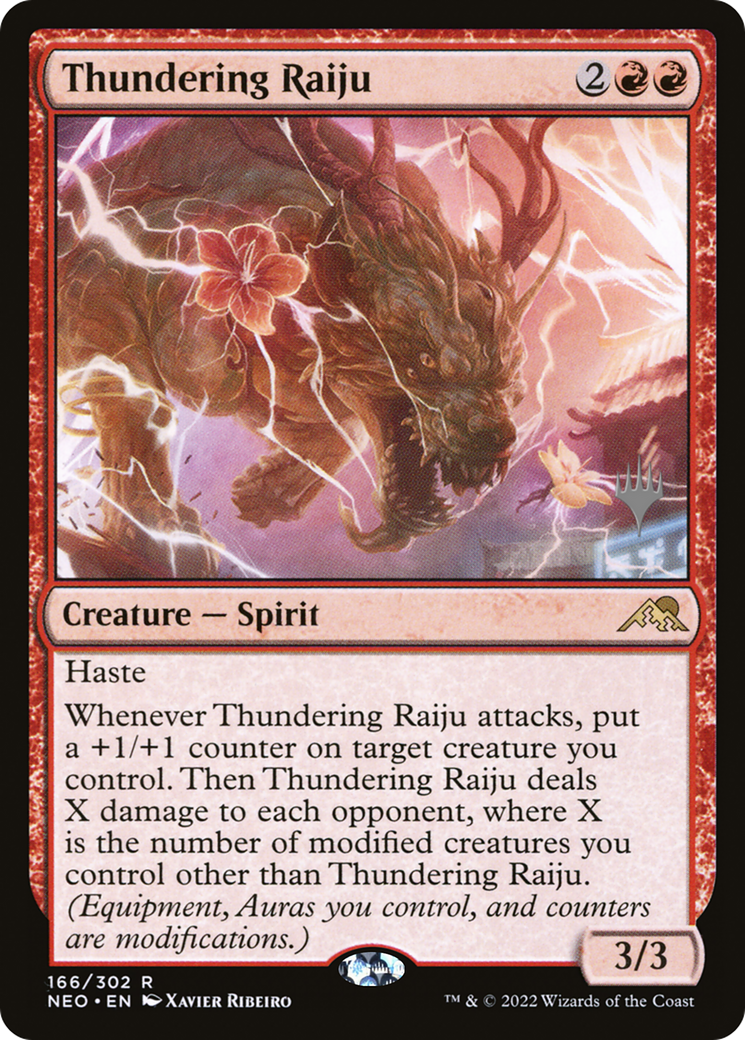 Thundering Raiju (166) Foil - Kamigawa: Neon Dynasty Promos