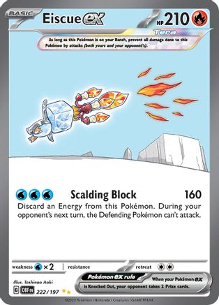Eiscue ex (Alternate Full Art) (222) Holofoil - Obsidian Flames