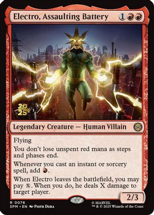 Electro, Assaulting Battery (Prerelease) (076) Foil - Marvel's Spider-Man