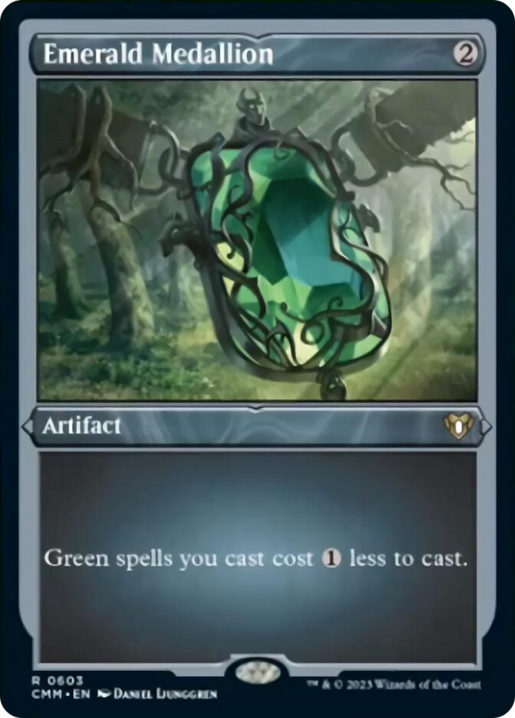 Emerald Medallion (603) Etched Foil - Commander Masters