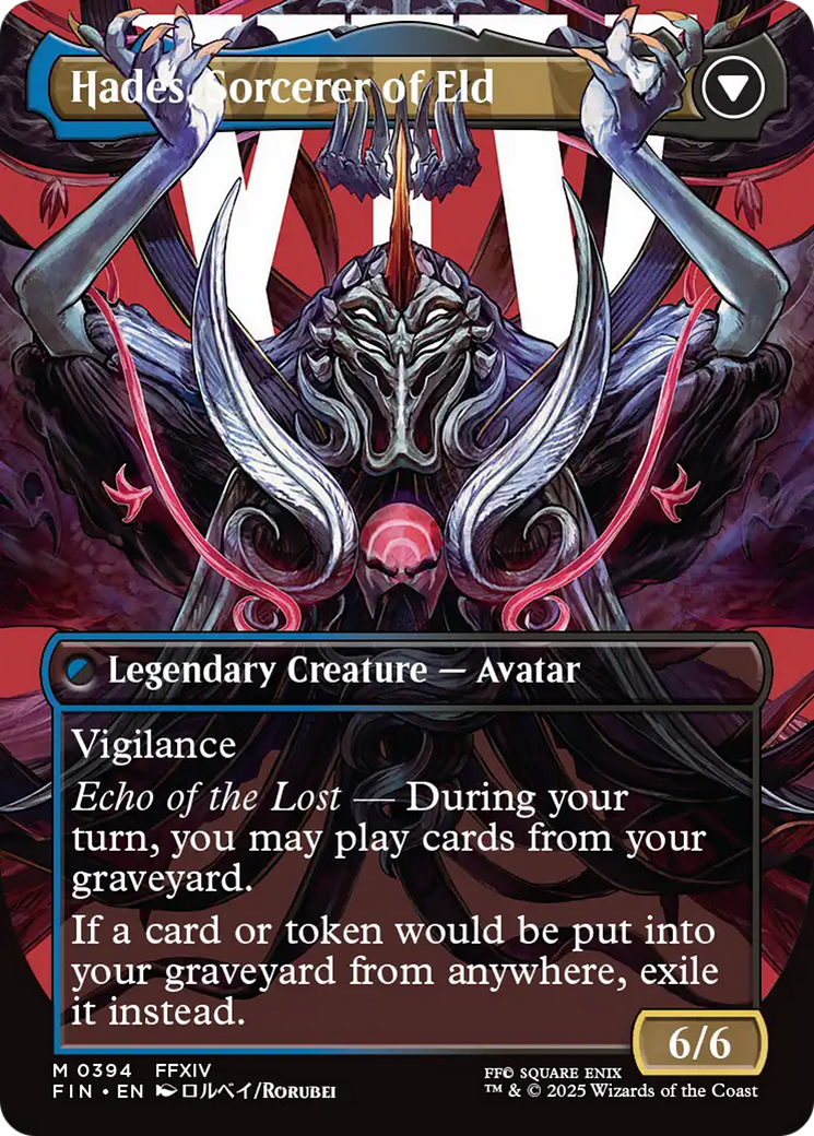 Emet-Selch, Unsundered // Hades, Sorcerer of Eld (Borderless) (394) Foil - FINAL FANTASY