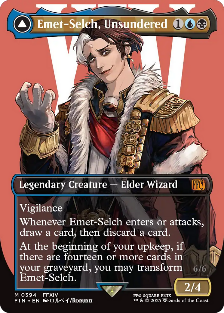 Emet-Selch, Unsundered // Hades, Sorcerer of Eld (Borderless) (394) Foil - FINAL FANTASY