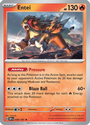 Entei (30) Holofoil - Obsidian Flames