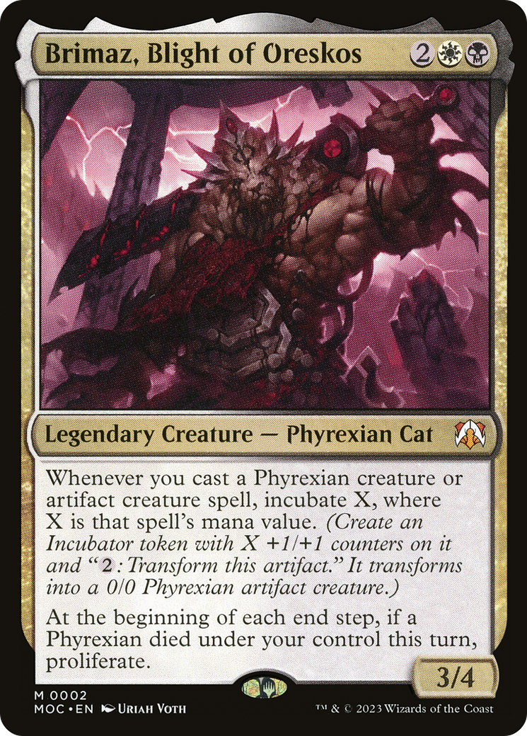 Brimaz, Blight of Oreskos (002) Foil - March of the Machine Commander