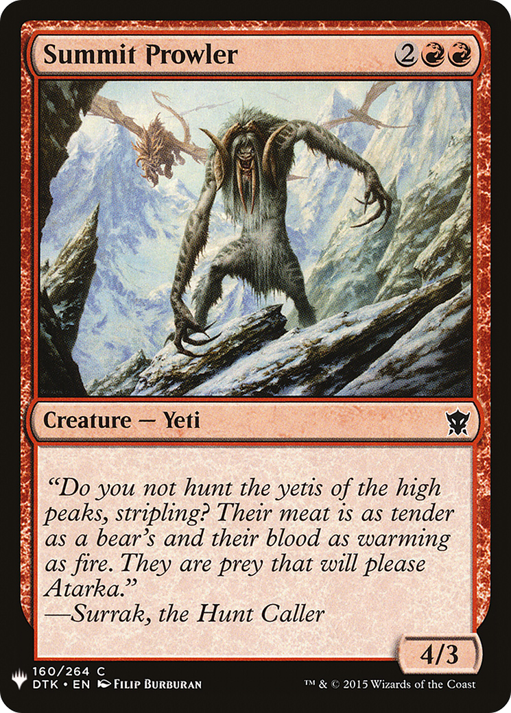 Summit Prowler (DTK-160) - The List