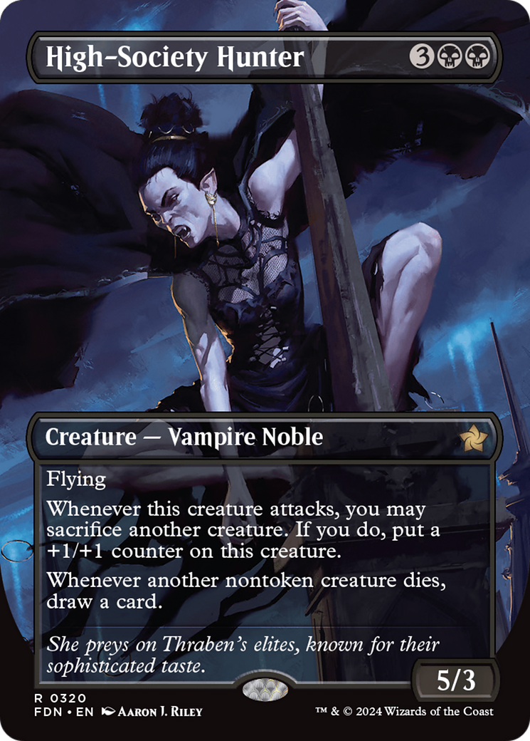 High-Society Hunter (Borderless) (320) Foil - Foundations