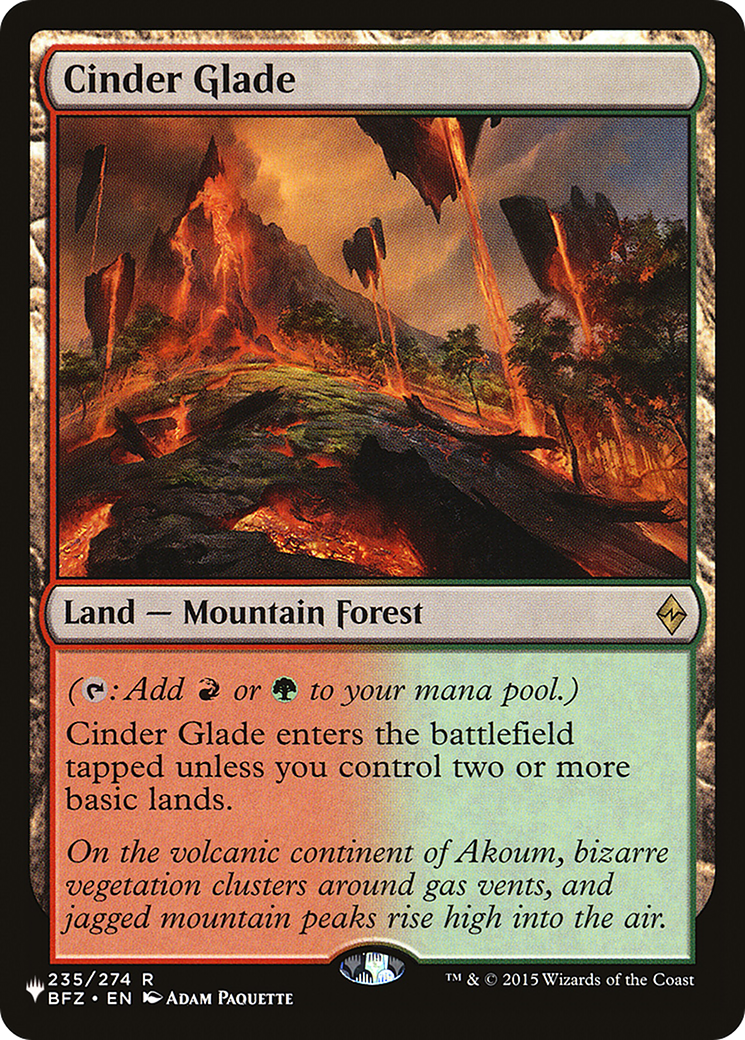Cinder Glade (BFZ-235) - The List