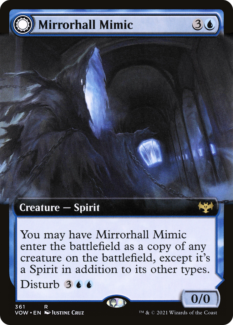 Mirrorhall Mimic // Ghastly Mimicry (Extended Art) (361) Foil - Innistrad: Crimson Vow