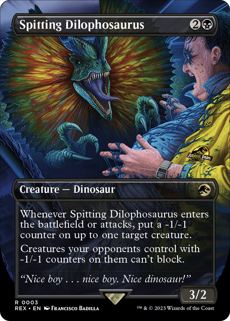 Spitting Dilophosaurus (Borderless) (003) Foil - Jurassic World Collection