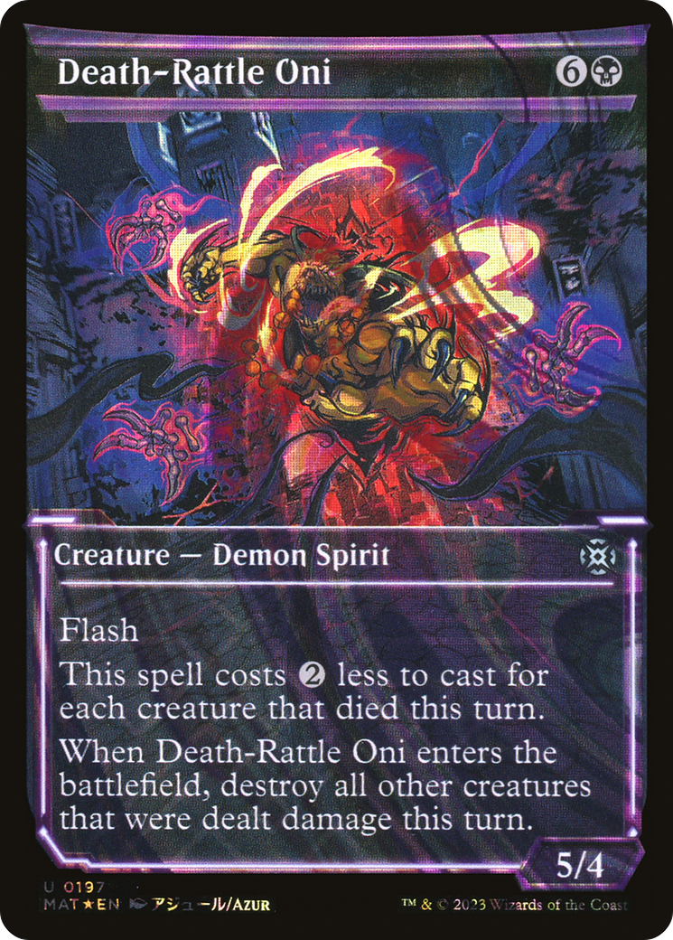 Death-Rattle Oni (Showcase) (197) Foil - March of the Machine: The Aftermath