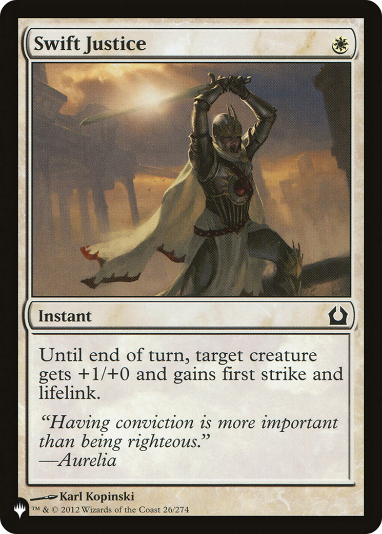 Swift Justice (RTR-26) - The List