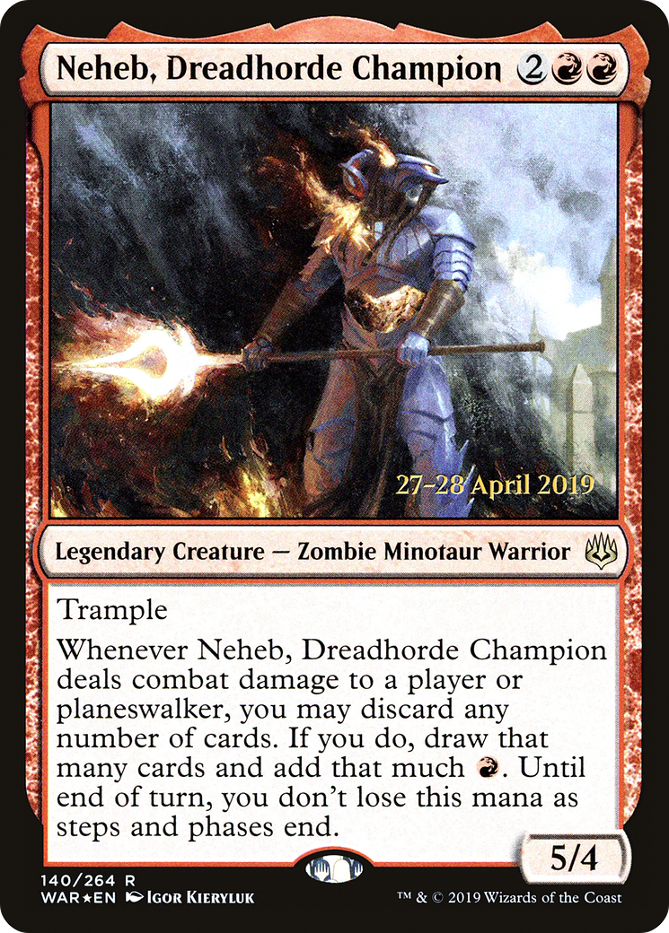 Neheb, Dreadhorde Champion (140s) Foil - War of the Spark Promos
