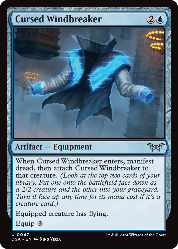 Cursed Windbreaker (047) Foil - Duskmourn: House of Horror
