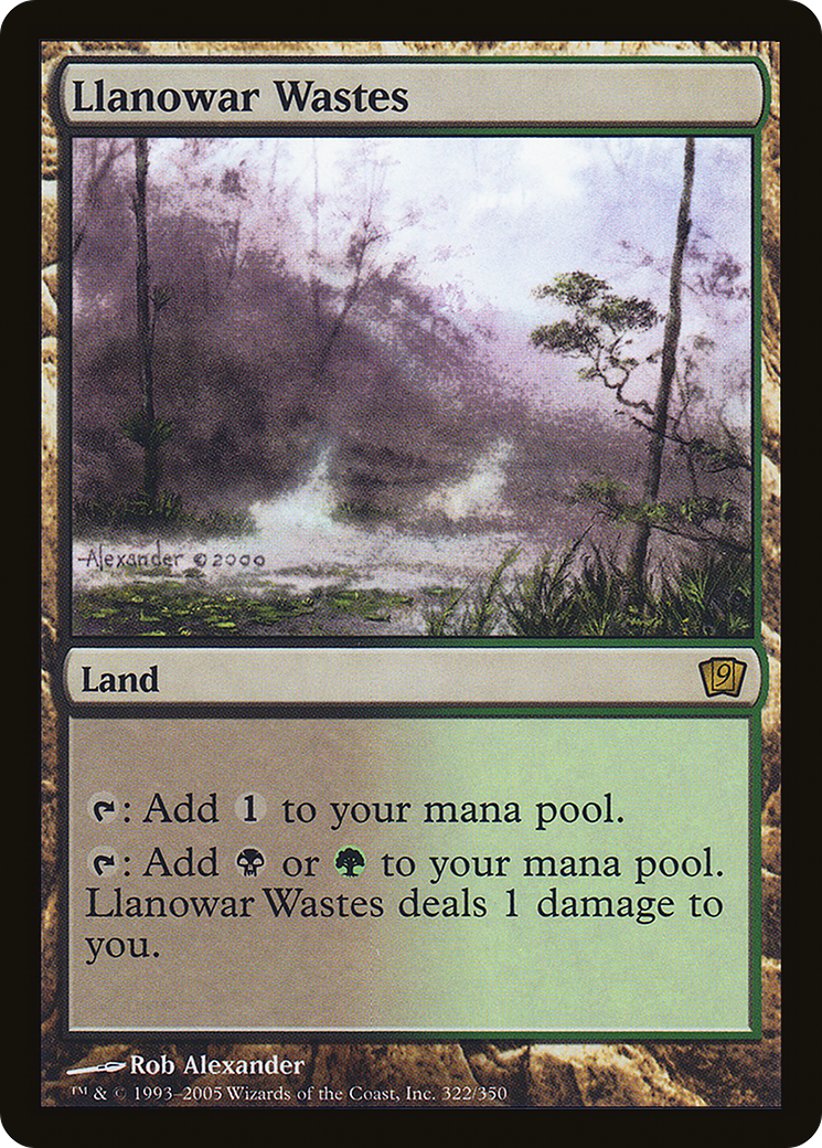 Llanowar Wastes (322) Foil - Ninth Edition