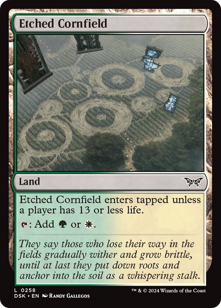 Etched Cornfield (258) Foil - Duskmourn: House of Horror