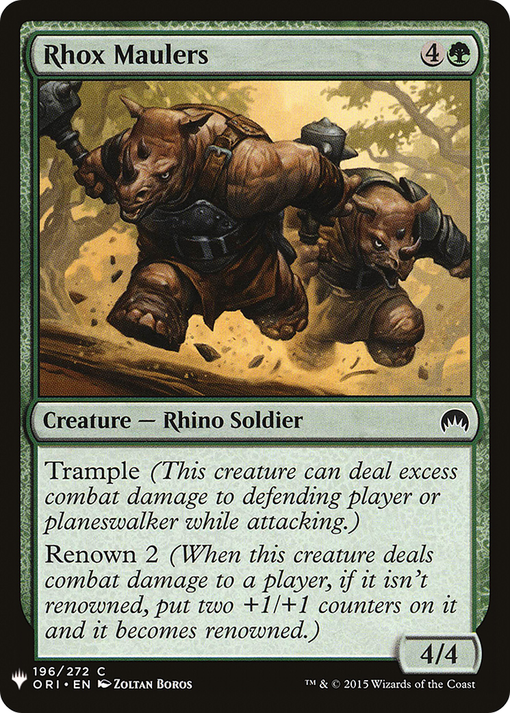 Rhox Maulers (ORI-196) - The List
