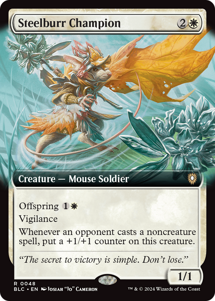 Steelburr Champion (Extended Art) (048) - Bloomburrow Commander
