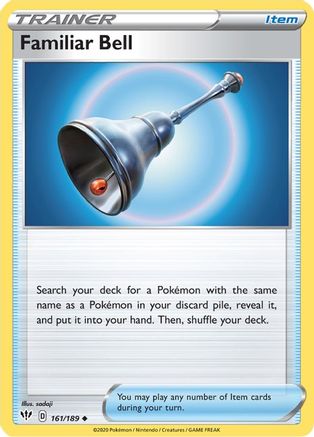 Familiar Bell (161) Reverse Holofoil - Darkness Ablaze