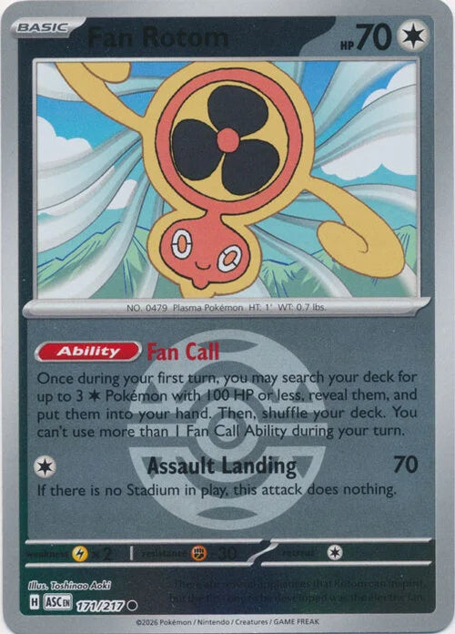 Fan Rotom (Dusk Ball) (171) Reverse Holofoil - Ascended Heroes