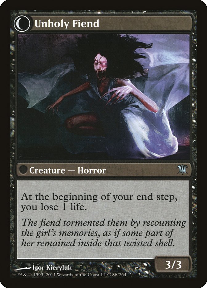 Cloistered Youth // Unholy Fiend (008) Foil - Innistrad