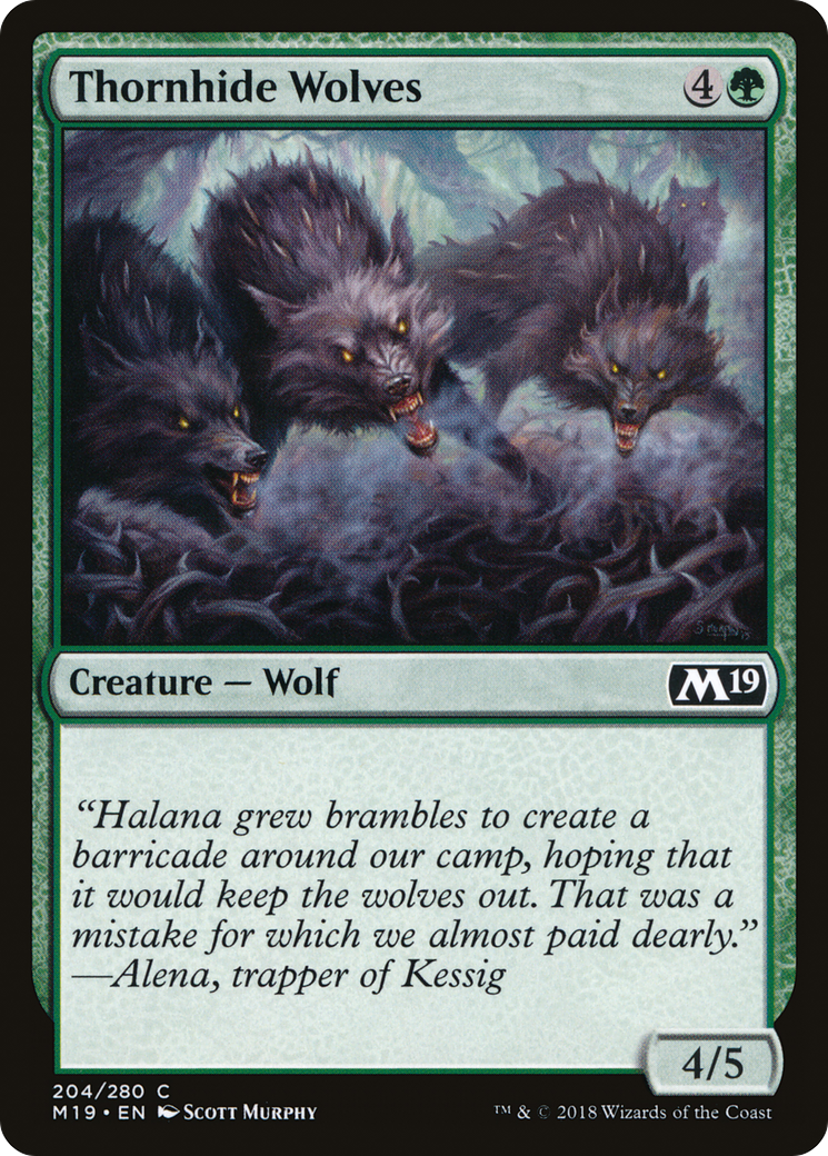 Thornhide Wolves (204) Foil - Core Set 2019