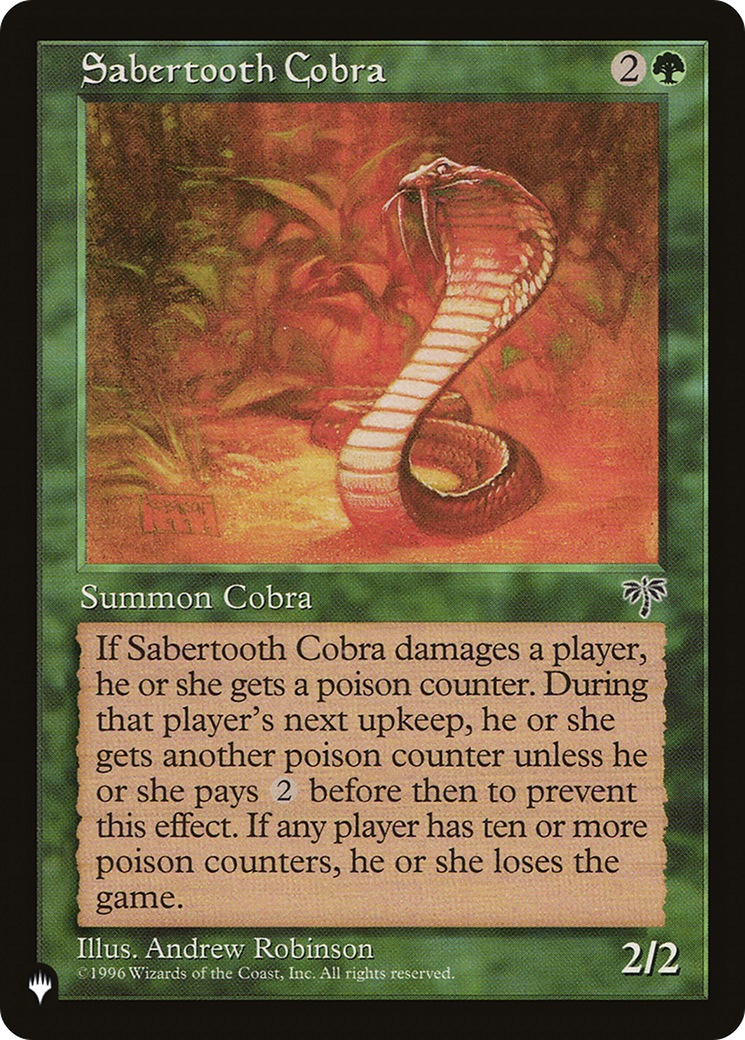 Sabertooth Cobra (Retro) (MIR-238) - The List