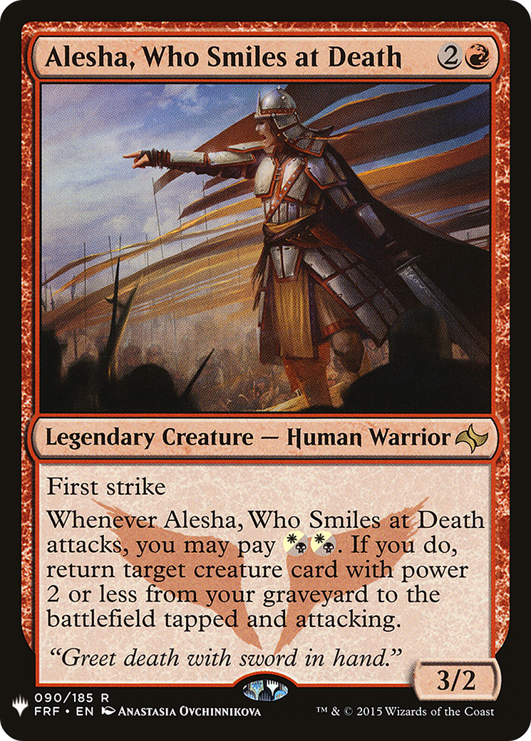Alesha, Who Smiles at Death (FRF-90) - The List