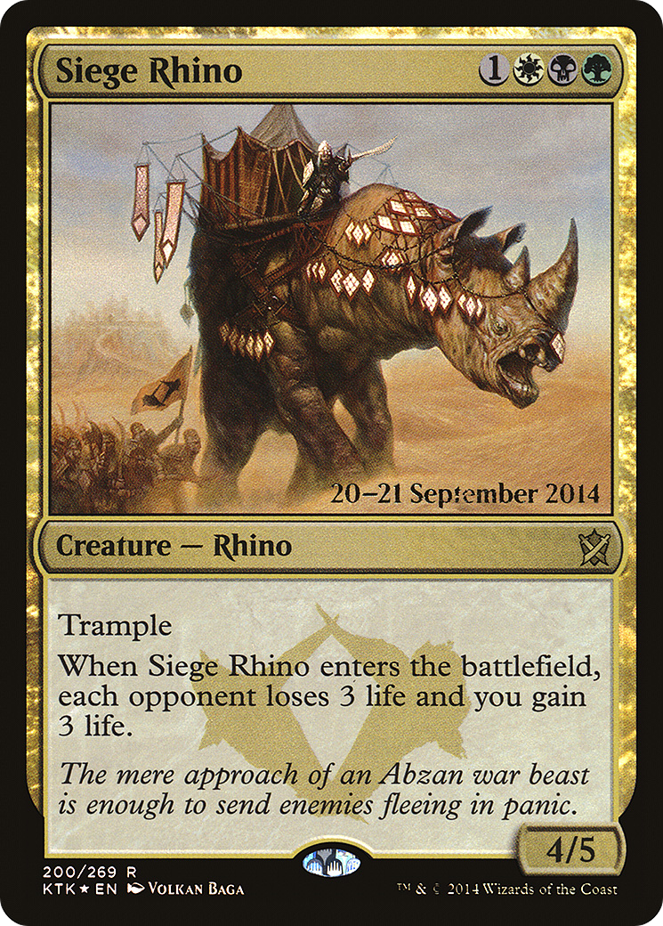 Siege Rhino (200s) Foil - Khans of Tarkir Promos