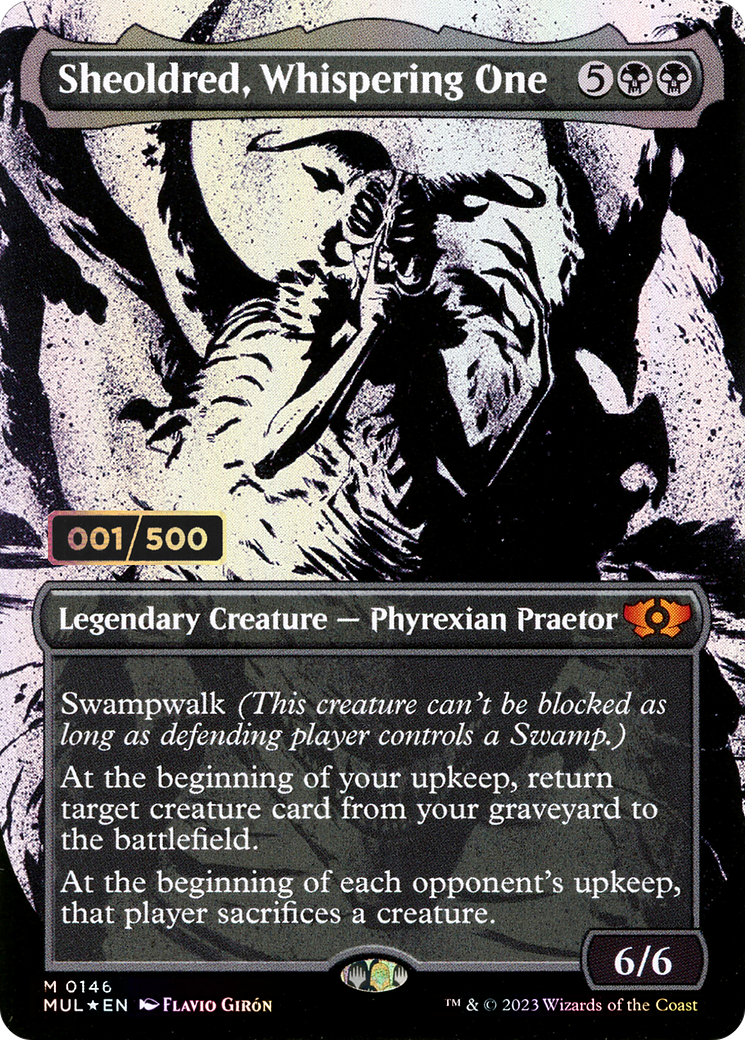 Sheoldred, Whispering One (Serial Numbered) (Showcase) (146) Foil - Multiverse Legends