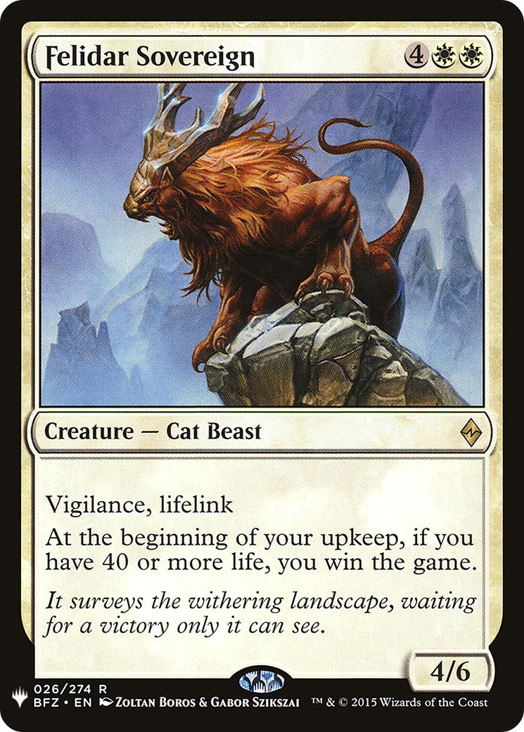 Felidar Sovereign (BFZ-26) - The List